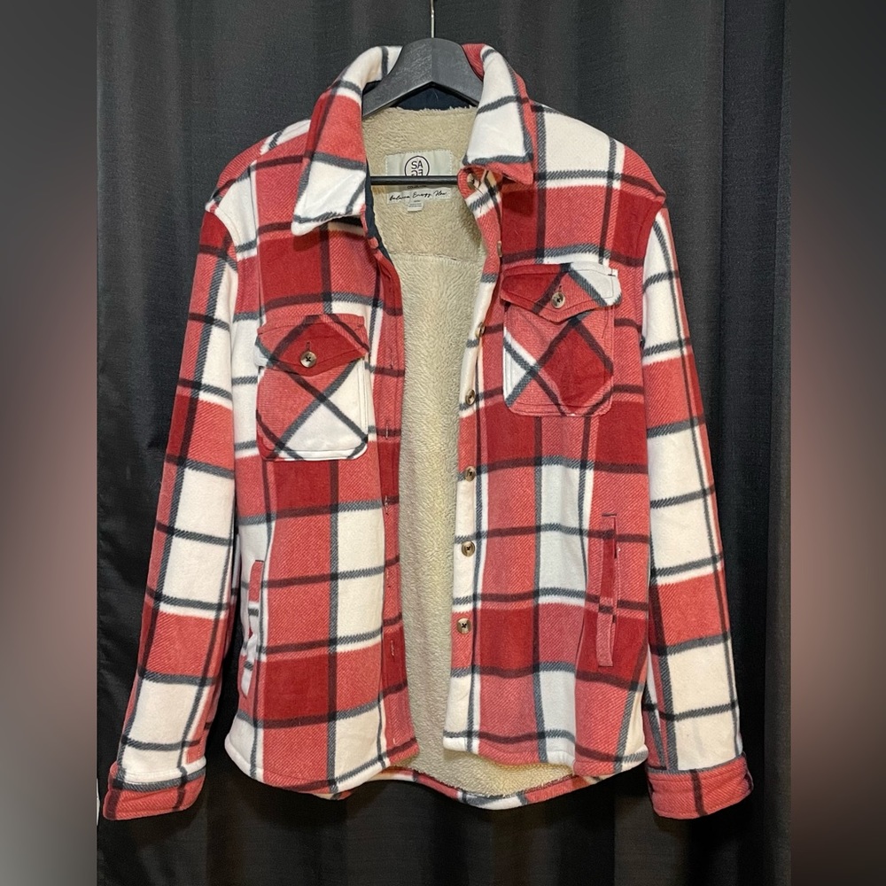 Fleeced Lined Plaid Jacket